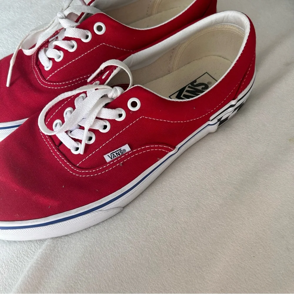Vans Red Checked Board Rim Lace Up Sneaker Street Valentine Day Unisex Holiday